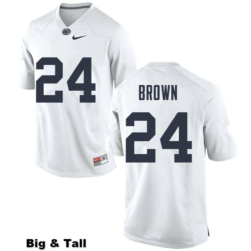 NCAA Nike Men's Penn State Nittany Lions D.J. Brown #24 College Football Authentic Big & Tall White Stitched Jersey MND8398AC